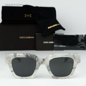 BRAND NEW D&G DG4413 342887 Grey Marble Grey Square Unisex Sunglasses